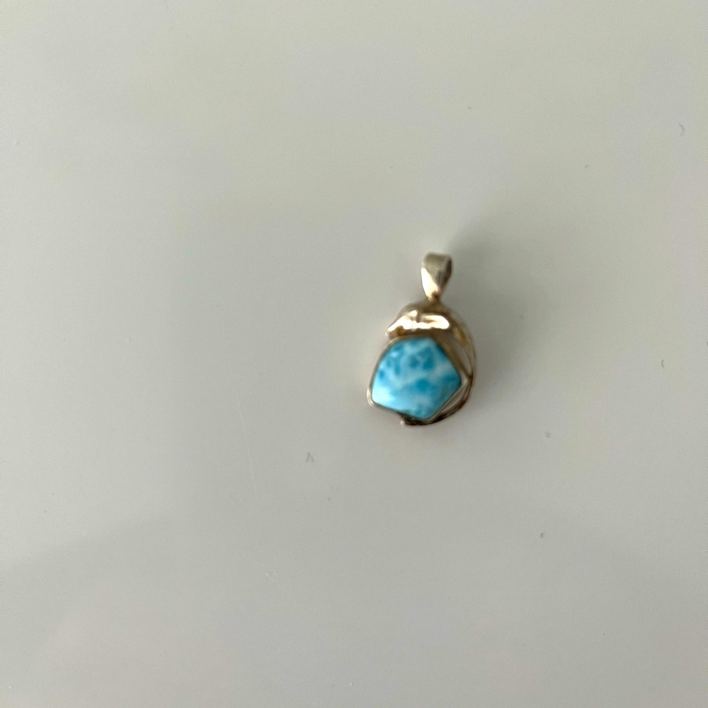 Silver dolphin 🐬 Larimar stone